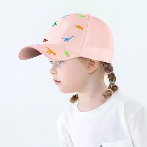 Children's Sun Hat: Dinosaur Embroidery, Duck Tongue Design, and Korean Version of Cotton Baby Baseball Cap