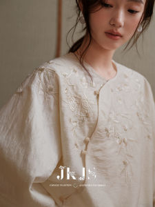 JK&JS | Silk-Wool Blend Embroidered Loose Shirt