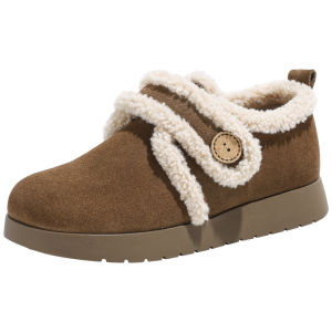 Josiny | Thick Sole Retro Warm Slip-on Shoes