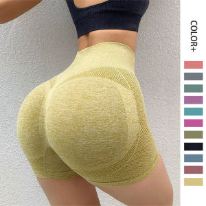 Celana Pendek Wanita Sport Booty Short High Waist  Behan Elastisitas Tinggi Olahraga Fitness Gym Yoga Seamless Hit Pants