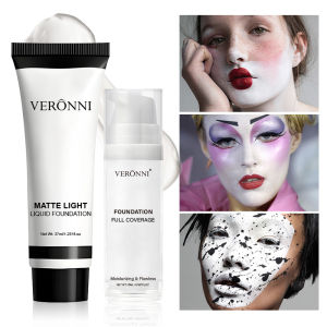 Bộ Kem Nền Trang Điểm Màu Trắng Tinh Khiết-Có Thể Trộn Được Điều Chỉnh Kem Che Khuyết Điểm Sơn Mặt Cho Goth Cosplay Carnival Lâu Dài Chống Thấm Nước