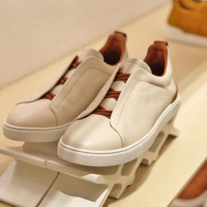 Swfk WuLei Mens Casual Slip-On Loafers Leather Shoes Breathable Flat Bottom Board Shoes Leisure Fishing Shoes Elastic Rope