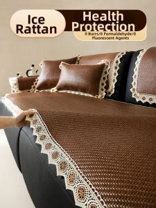 Anti-slip Fixed Elegant Fringe Bamboo Mat Cushion