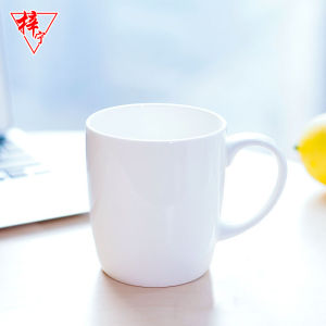 Pure White Bone China Ceramic Cup Creative Office Coffee Drinking Cup Milk Cup Small Mark Cup European Style Handle Cup