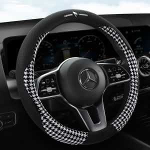 ยูนิเวอร์แซล โฟร์ซีซั่นส์ ดี-ไทป์ฝาครอบพวงมาลัยรถยนต์ กันลื่น สีขาว แมวฝาครอบมือจับวัตถุประสงค์พิเศษสไตล์สปอร์ต โพลีเอสเตอร์ ไฟเบอร์