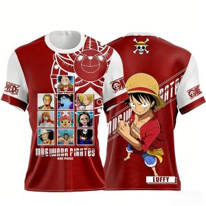 Bandai | Summer 2026 One Piece "Straw Hat One Piece Family Photo" Trend Theme 3D Printed Breathable T-shirt Adult Parent-child Top