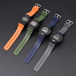 Zhangeer Soft Rubber Watch Strap Silicone Watchband 16mm for Casio DW-5600 DW-6900 9052series GA-2100 GW-M5610 G-5600 Watch Accessories With Tools