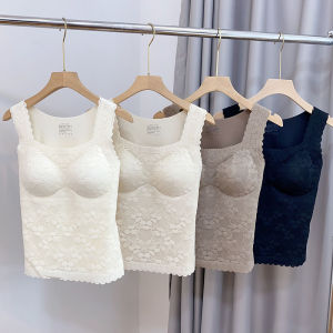 Áo Vest Ren Mềm Mại Thoải Mái Cổ Vuông Một Mảnh Dành Cho Nữ Mùa Thu 2024 Thường Ngày Màu Trơn Chất Liệu Khác 100%