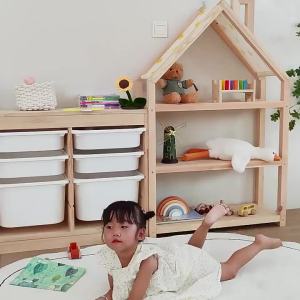Montessori Style Solid Wood Storage Shelf