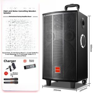 Konka Mobile Karaoke System Integrated Large Power Speaker Outdoor Bluetooth Barbecue Party Square Dance Sound Box with Microphone
