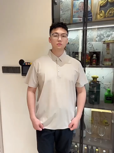 LJPNK Men’s Cooling Ice Silk Polo Shirt – Seamless & Antibacterial UPF50+ Sun Protection Ideal for Work Travel & Daily Use