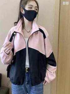 American Style Womens Casual Hooded Jacket Stand Collar Loose Fit Spring Summer Versatile Top Trendy Brand Fashionable