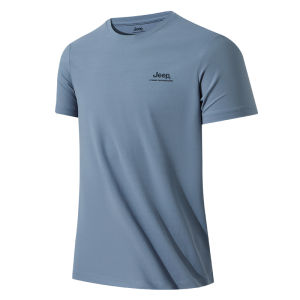 Jeep | Jeep Mens Outdoor Hiking T-Shirt Short Sleeve Round Neck Breathable Quick Dry UV Protection Solid Color Summer Camping Beach Driving
