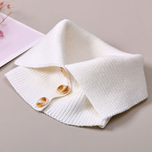 Autumn Winter Knitted Scarf Neck Protection Windproof Polo Decorative Collar Fashionable Korean Style Pure Color Fake Collar