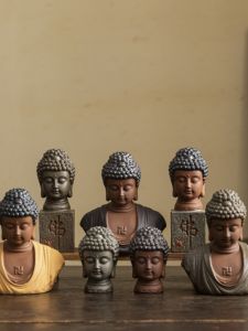 Chinese Style Buddha Statue Ornaments Handmade Ceramic Half Body Buddha Living Room Decorations Gifts for Others Home Decor