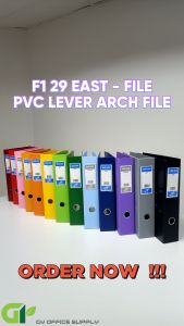[GY Office] F1 28 EAST-FILE PVC COLOURFUL LEVER ARCH FILE LAF FILE 408F 3"(75MM ) F4 ( buy 3 & above get free gift)
