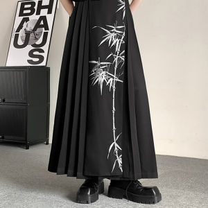 New Chinese Style Mens Short Sleeve Hanfu Set Traditional National Fashion Printed Polyester Summer Casual Wear