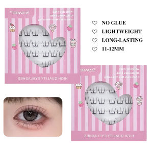 24Clusters Invisible No-Glue Eyelash Clusters Ultra Thin Feather Lashes Zero Weight False Eyelashes with Liquid Bond for Girls N