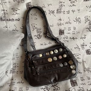 Túi Đeo Vai Da Mềm Nhẹ Vintage Đơn Giản