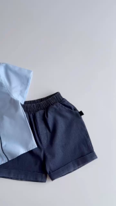 Set sơ mi bé trai công tử Blue Bow kèm nơ mặc thôi nôi sinh nhật sự kiện 1 đến 7tuổi BERNIE H0126B11