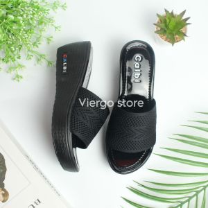 Sandal Slop Wedges Calbi Rajut