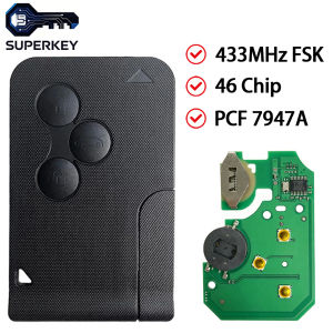 SUPERKEY For Renault Megane II Scenic II 2003 2004 2005 2006 2007 2008 433Mhz 46 Chip PCF7947A Remote Card Car Key
