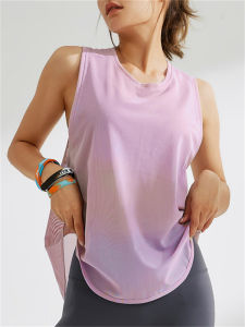 New Womens Mesh Breathable Quick Dry Sleeveless T-Shirt Fitness Running Yoga Sportswear Top Comfortable Cotton Polyester Blend