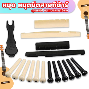 Sweet Belly ชุดพลาสติก กีต้าร์โปร่ง นัทบน หย่องล่าง หมุดพิน สีขาว Guitar accessories