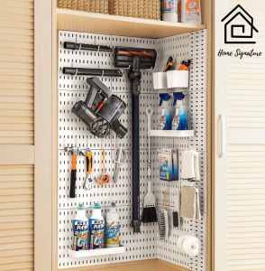 Home Signature Peg Board Cleaning Tools Rack Hardware Accessories Vacuum Cleaner Accessories Storage Rack Punch-Free Wall-Hanging Wall Storage Rack
