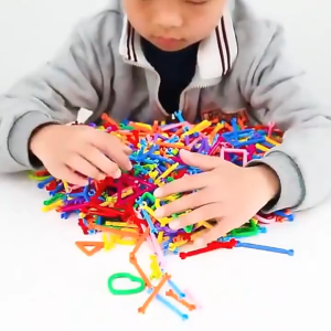 Bevavar Mainan Anak DIY Smart Sticks Mainan Edukasi Anak Susun Stick Smart Bar Building Block Puzzle Stick