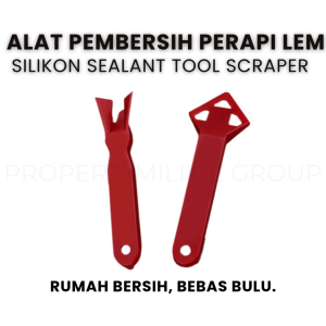 Penjepit & Scraper Multifungsi 2 in 1 Warna Merah ABS untuk Pembersih Sealant Silikon