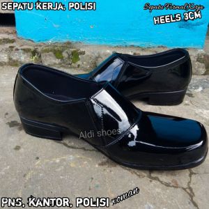 SEPATU DINAS PDH HALFBOOTS HAK 3CM KULIT HITAM SEPATU WANITA PDH POLWAN