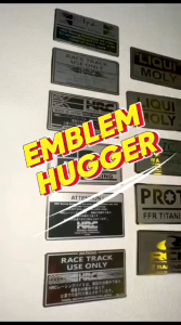 EMBLEM HUGGER STAINLESS STELL ANTI KARAT TEBAL BAHAN PREMIUM UNTUK HUGER HAGER AIR BLADE