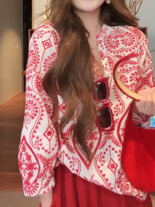 SHUAIYUE | French Retro Embroidered V-Neck Slimming Shirt