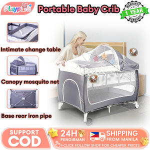 Baby Crib Portable 2 Level Baby Cradles with Toys Baby Bed Rocker