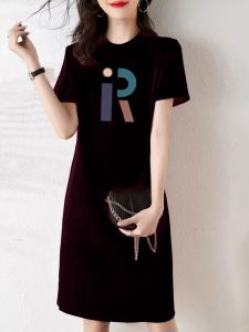 Pure Cotton Plus Size Plus Size Ladies Super Slimming Long Overknee T-shirt Dress Summer Womens Clothing New Loose Slimming Dress