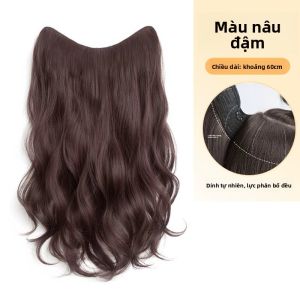 MONLEYTA | Móc nối tóc giả nữ dài xoăn tự nhiên dày dặn giả tóc nối sóng lớn tóc nhân tạo giả tóc cho phụ nữ