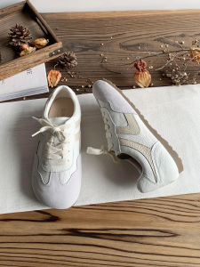 Leather Sport Shoes Womens Soft Bottom Artistic White Sneakers New 2025 Flat Heel Agan Shoe Cowhide Casual Fashion Shoes