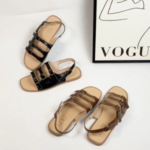 0499 Sandal Mules Wanita Fashion Import Sendal Flat Tali Sling Back Bisa COD (With Box)