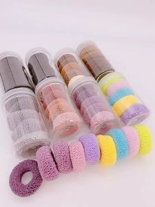 Karet Rambut Donat Scrunchie Wanita Isi 5 PCS: Aksesoris Fashion Karet Mix Rainbow