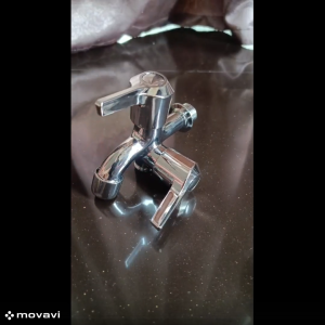 Kran Air Double Cabang 2 Engkol Stainless 1/2 inch Dinding Keran Tembok Shower Kamar Mandi Chrome