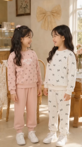 Bộ Quần Áo Nỉ Bé Gái Bigfox Miss Meow 5-11 Tuổi N26 Mùa Thu Đông Style Hàn Size Đại Cho Bé 15-35kg