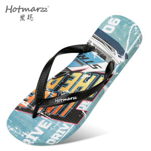 Hotmarzz Mens Summer Outdoor Wear Anti-Slip Wear-Resistant Soft New 2025 Flip Flops Slippers Fashionable Korean Style PVC