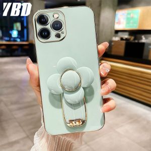 YBDเคสโทรศัพท์สำหรับ Xiaomi Redmi A3 POCO C61 4GCase แฟชั่นน่ารักหมวกที่ตั้งรูปหมีสวยงามการออกแบบหรูหราชุบ
