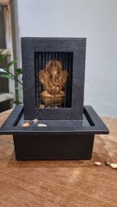 น้ำพุน้ำล้นพระพิฆเนศ รุ่นรหัส22609GL อ่างน้ำล้นตั้งโต๊ะทำงานร้านค้า เสริมฮวงจุ้ย พระพิฆเนศเทพความสำเร็จ