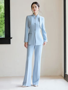 New Chinese Style Womens Suit Set Fashionable Old Money Formal High End Goddess Reformed Western Top Host Outfit Long Sleeve