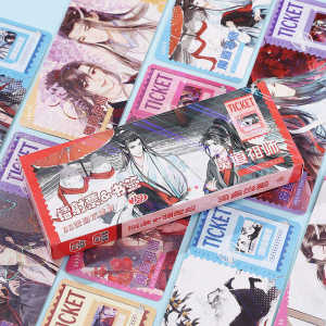 High Definition Laser Tag Bookmarks 40 Pieces Self-Print Collectible Cards Wei Wuxian Lan Wangji Moxiaozhushī Cultural Accessories