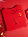 Red Mid-High Collar Thermal Underwear Set for Women 2025 Snake Year No Fleece Long Sleeve Cotton Polyester Blend Warm Clothes. 