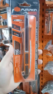 PUMPKIN มีดคัตเตอร์สแตนเลส BA889-BL #12122 SAFE-LOCK Heavy Duty Utility Knife 9 mm.