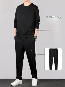 ROMON | Loose Mens Sportswear Set Running Fitness Two-Piece Suit Casual Sweatshirt Polyester Spandex Autumn New Style Lomond Brand